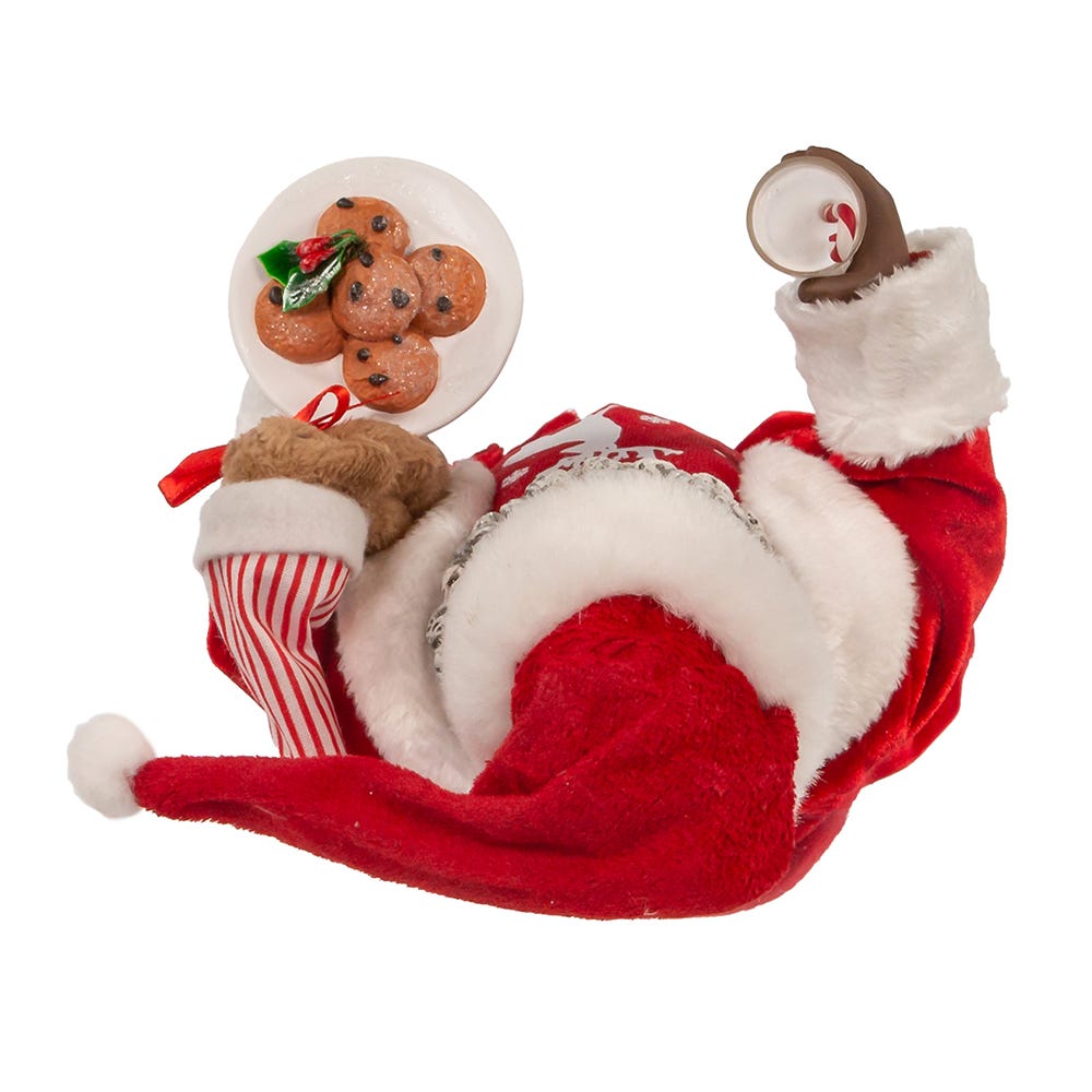 Kurt Adler 10.5-Inch Fabriché Black Santa in Pajamas and Robe